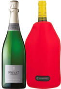 Privat Brut Nature Chardonnay Cava 2017 & Le Creuset Coller Sleeves (Cerise)-405269