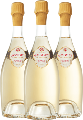 Gosset Grand Blanc de Blancs Brut NV (With Gift Box) - 3 Bottle Pack (Limited time offer item – other promotion offers and W Rewards are not applicable)-BP_495290