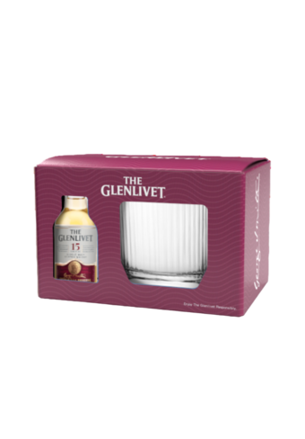 The Glenlivet 15 Year Old Single Malt Whisky Miniature + Tumbler Set-144206