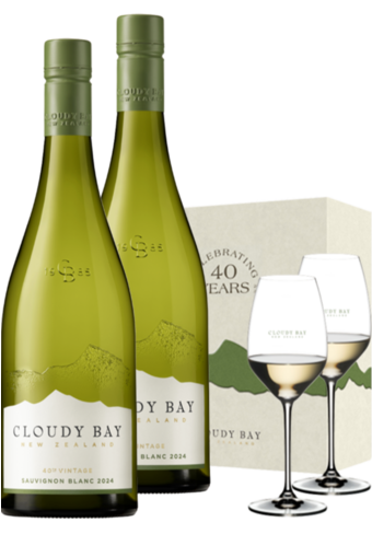 Cloudy Bay Sauvignon Blanc 2024 2-Bottle with Riedel Extreme Glass Set-108462